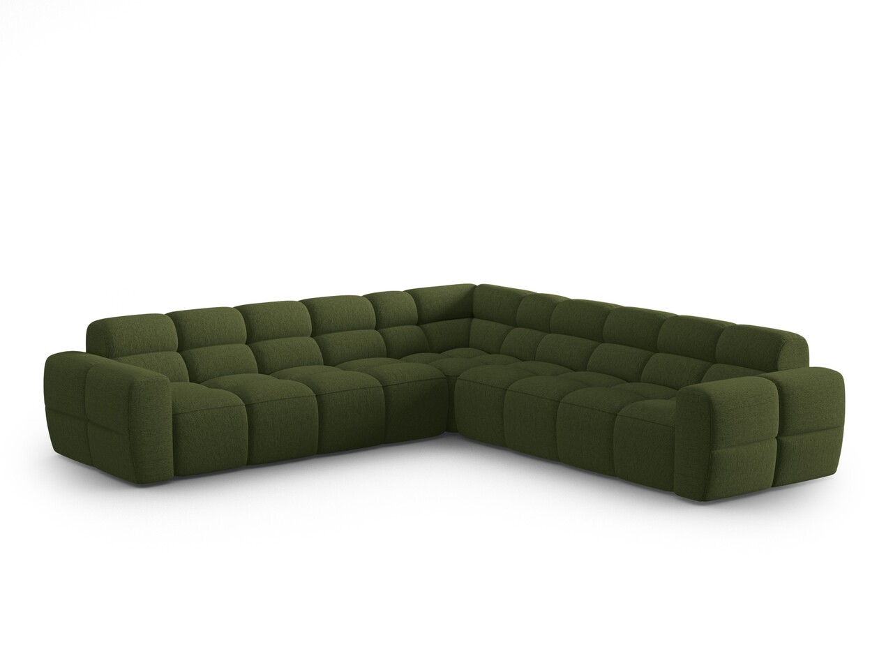 Coltar simetric 5 locuri, Lisa-193, Micadoni Home, 310x310x77 cm, tesatura structurata, verde melange - imagine 7